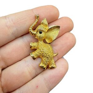 Vintage Jewelry Elephant with trunk up brooch elephant pin